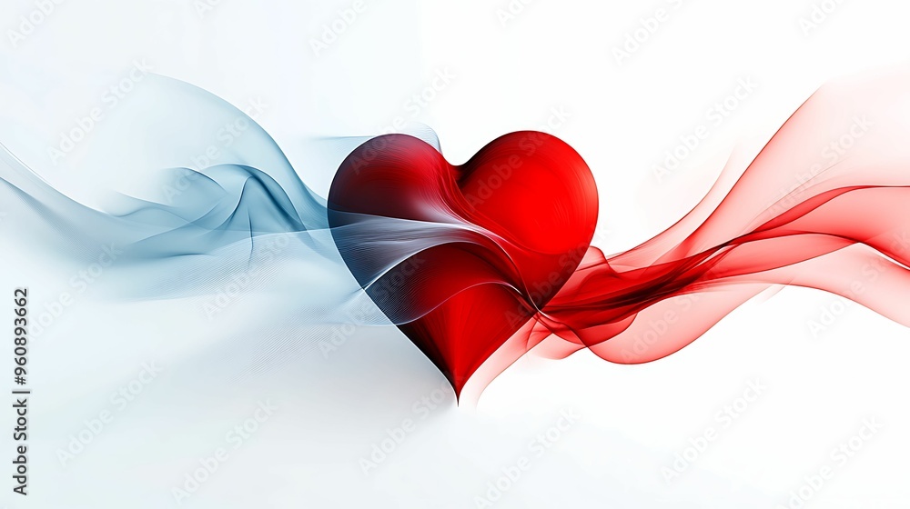 Poster ethereal unraveling heart in surreal 3d layers with intense watercolor colors and sharp clarity clos
