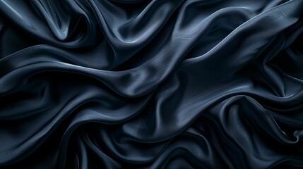 Obraz premium Abstract Draped Blue Satin Fabric Texture
