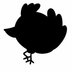 black silhouette of a bird on a white background