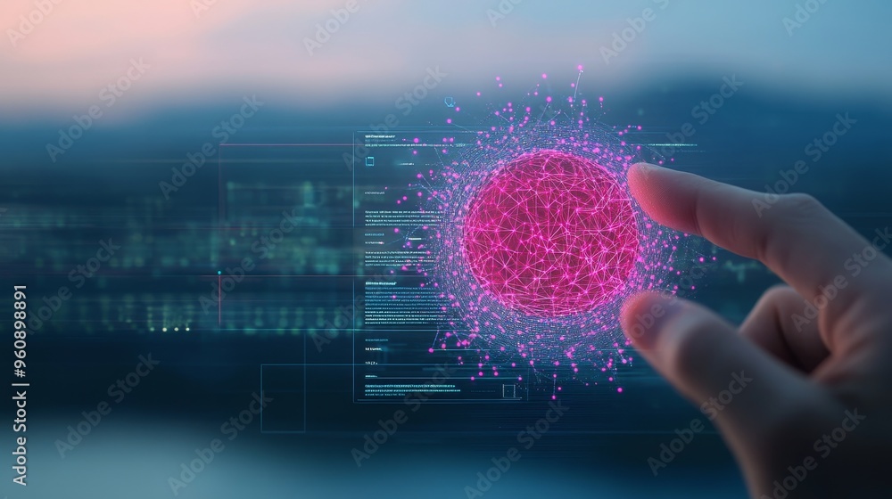 Poster advanced ai document management system for compliance analysis on a futuristic interface