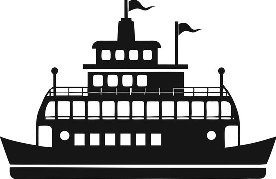 recommend clip art: riverboat silhouette vector illustration 