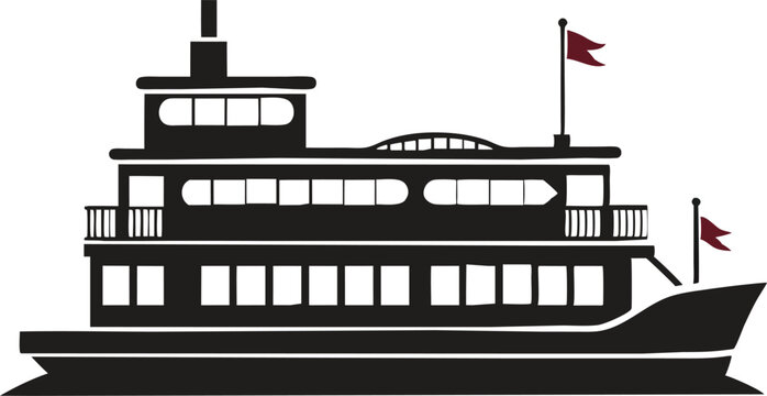 recommend clip art: riverboat silhouette vector illustration 