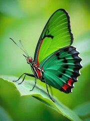 Obraz premium butterfly on a green leaf
