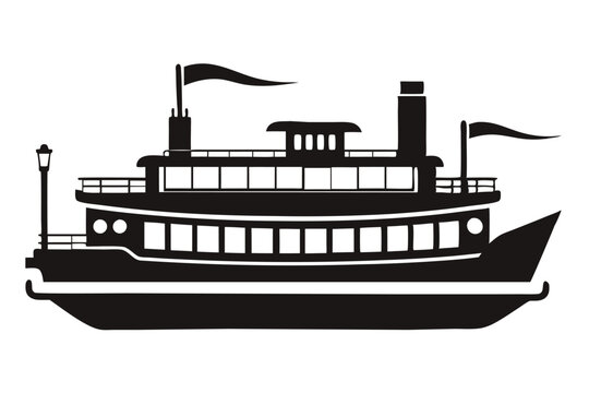 recommend clip art: riverboat silhouette vector illustration 