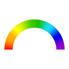 Rainbow arc illustration. Vibrant color spectrum. Simple vector design. Clean white background.