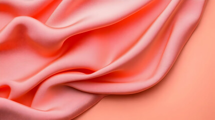 Peach Satin Fabric Drape Texture Background