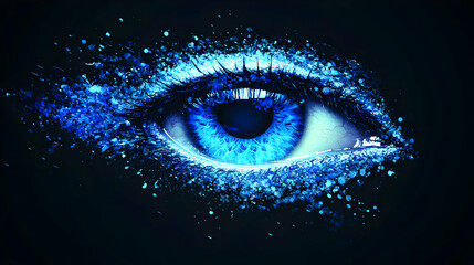 Blue Eye with Sparkles Abstract Fantasy Close Up