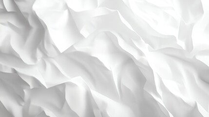 Obraz premium An abstract texture of crumpled white fabric showcasing soft folds and waves, perfect for backgrounds and design projects.
