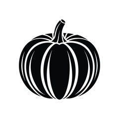 Halloween pumpkin vector, silhouette design black and white 