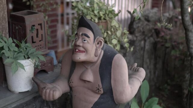 semar statue in the javanese wedding tradition in traditional way