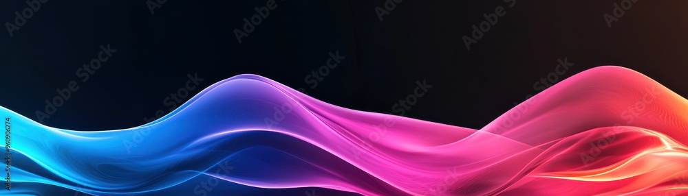 Poster vibrant abstract waves in blue and pink tones create a dynamic and modern background for various cre