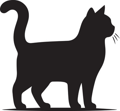 recommend clip art: Cat silhouette, black silhouette cat full body, cat silhouette icon, Pet silhouette, cat logo Vector,