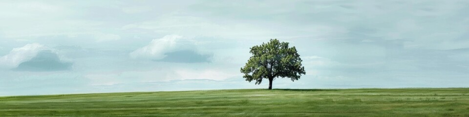 Fototapeta premium Minimalist Landscape Featuring a Lone Tree