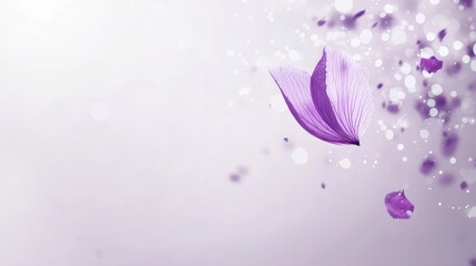 Abstract Purple Flower Petals and Bokeh Lights Background