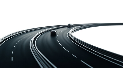 Road, highway with cars, isolated illustration