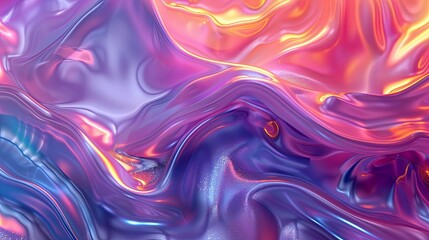 Fototapeta premium Abstract Purple and Orange Liquid Swirls with Glitter