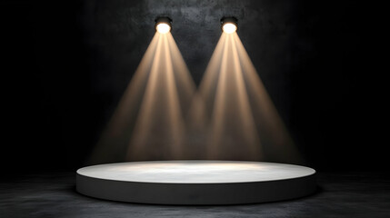 Concrete Podium with Spotlights