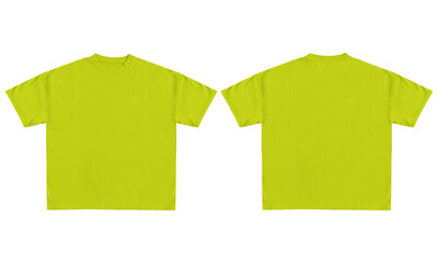 Blank Yellow T Shirt Mockup, Front and Back View