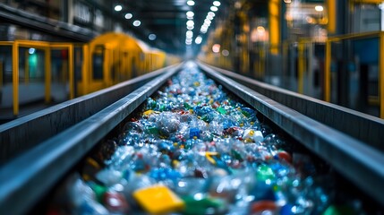 Automated Recycling Facility Efficiently Processing Sorted Waste Materials