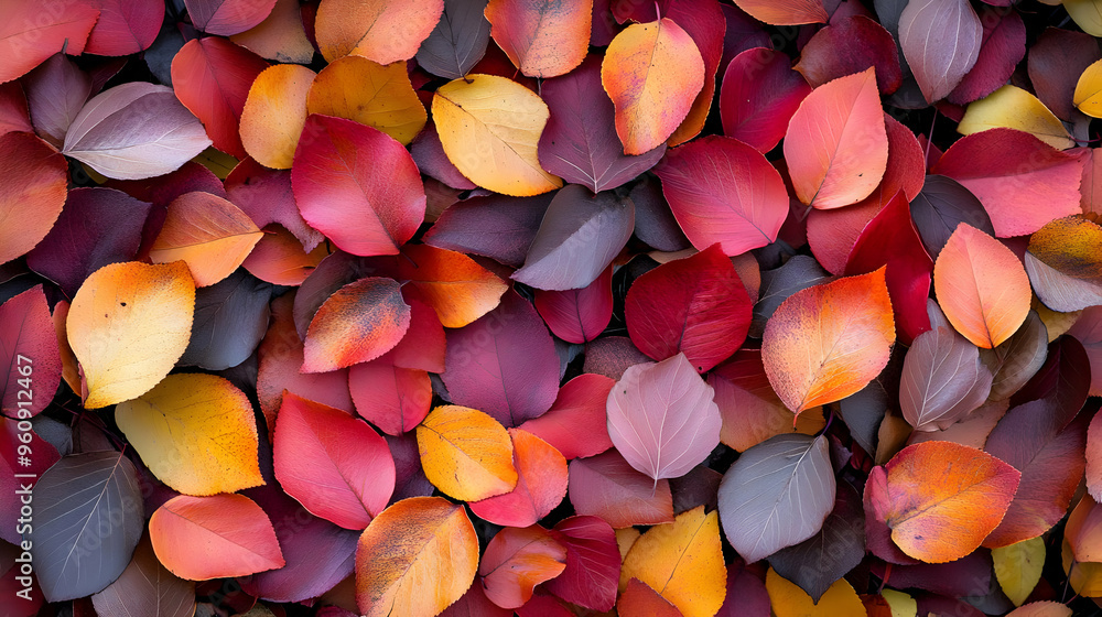 Wall mural Autumn Leaves Texture Background Red Yellow Orange Fall Foliage