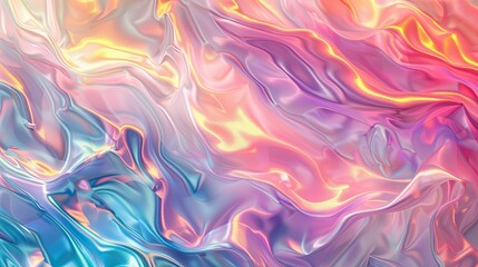 Abstract Iridescent Flowing Fabric Texture
