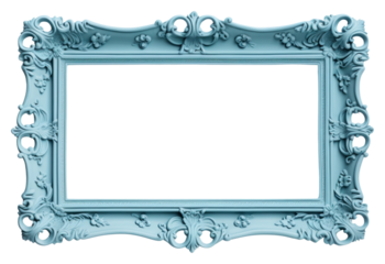 PNG  Blue rectangle frame white background.