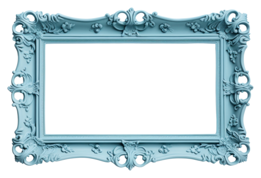 PNG  Blue rectangle frame white background.