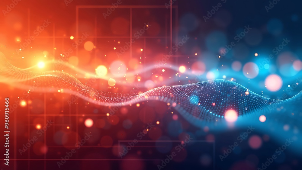 Poster digital abstract backdround for technological operations, neural networks, ai, data transmission and