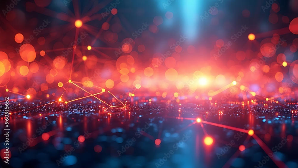 Aufkleber digital abstract backdround for technological operations, neural networks, ai, data transmission and