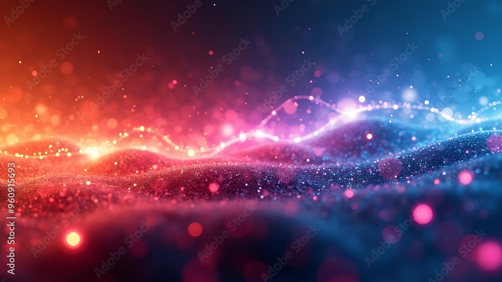Poster digital abstract backdround for technological operations, neural networks, ai, data transmission and