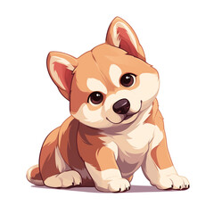 Cute Puppy Cartoon Character Vector