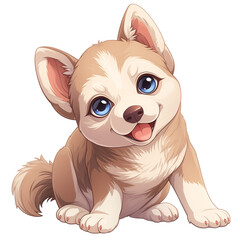 Cute Puppy Cartoon Character Vector