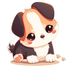 Cute Puppy Cartoon Character Vector
