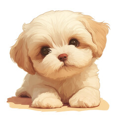 Cute Puppy Cartoon Character Vector