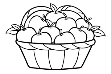 Basket of Apples on Transparent Background - Ideal for Graphic Design Projects