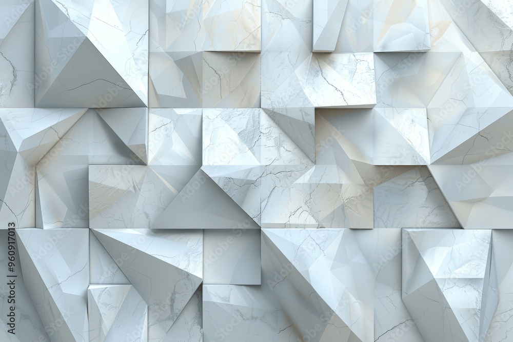 Aufkleber minimalistic gray and white triangle pattern background