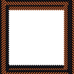 Black and brown frame with small lines. You can put text or other content inside.