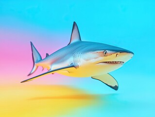 Fototapeta premium shark isolated on colorful background
