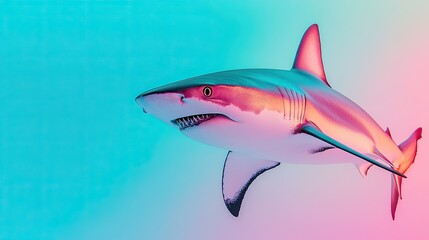 Obraz premium shark isolated on colorful background