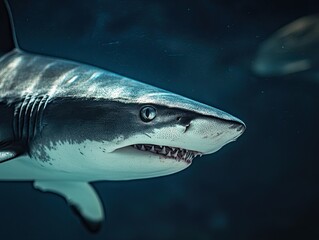 Naklejka premium shark isolated on metal background