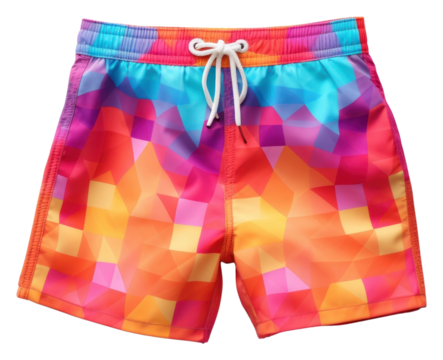 Colorful swimming trunks shorts white background undergarment.