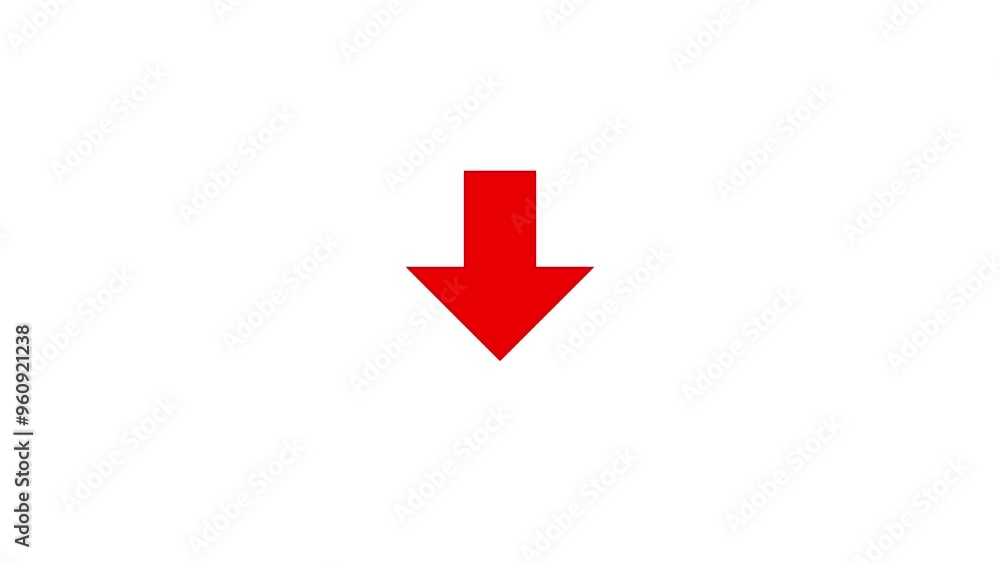 Aufkleber arrow pointing down with smooth motion animation, ideal for dynamic and engaging design purposes.