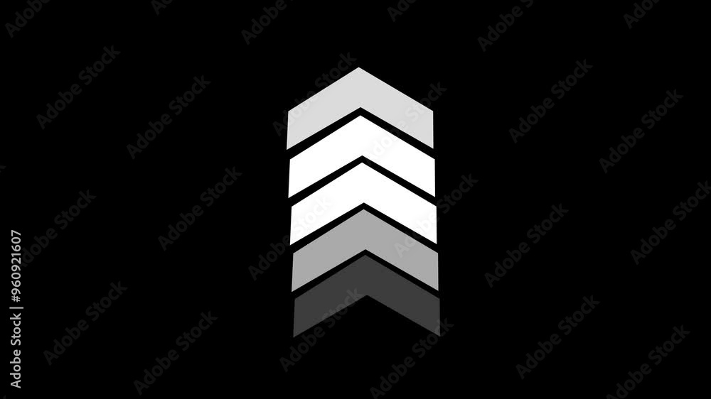 Aufkleber animated upward arrow icon featuring smooth motion effects for interactive and engaging design.