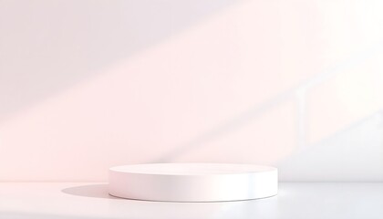Pastel white podium pedestal with matte color background. Style-6