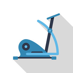 Modern elliptical trainer machine for home and gym cardio workout in flat design with long shadow