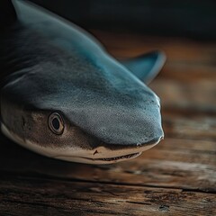 shark isolated on wooden background