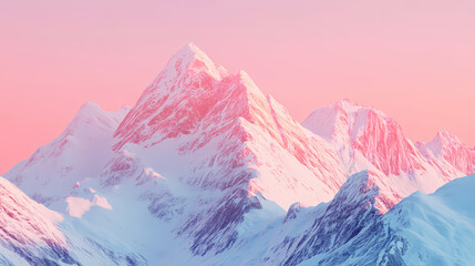 A mountain range with a pinkish hue. Mountain Range. Illustration