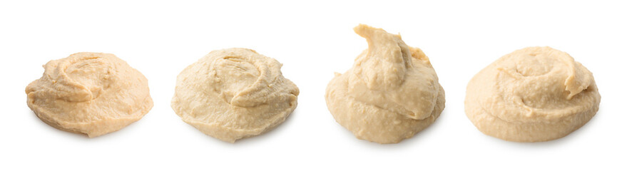 Tasty hummus on white background. Chickpea dish