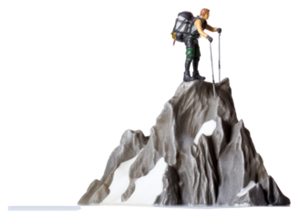 PNG Hiker climing the mountain backpack outdoors walking.