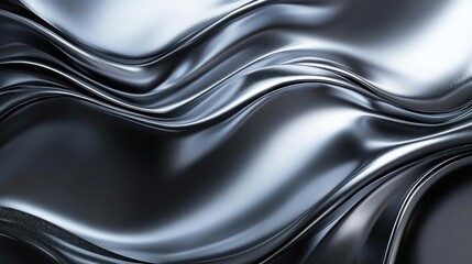 Fototapeta premium Modern abstract design featuring wavy lines and undulations in black.